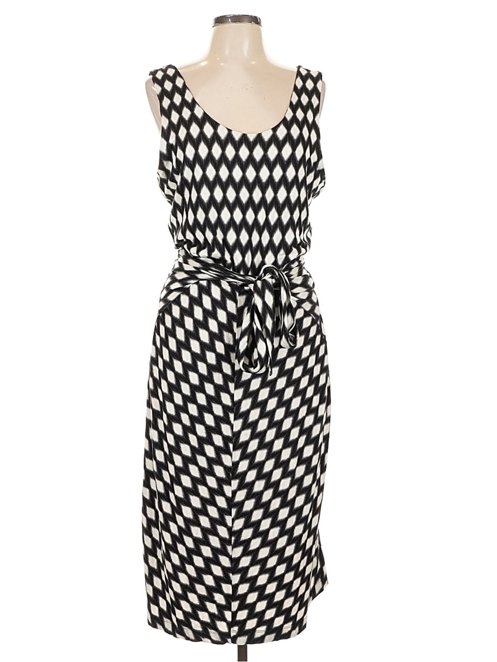 GAP Black and White Geometric Midi Dress